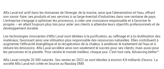 A propos AlfaLaval France