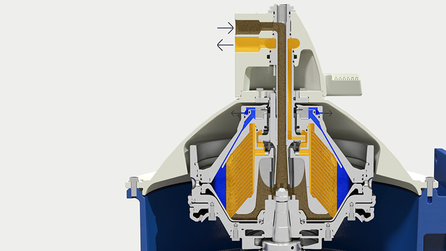 How it works Alfa Laval P separator bowl cross sectional drawing