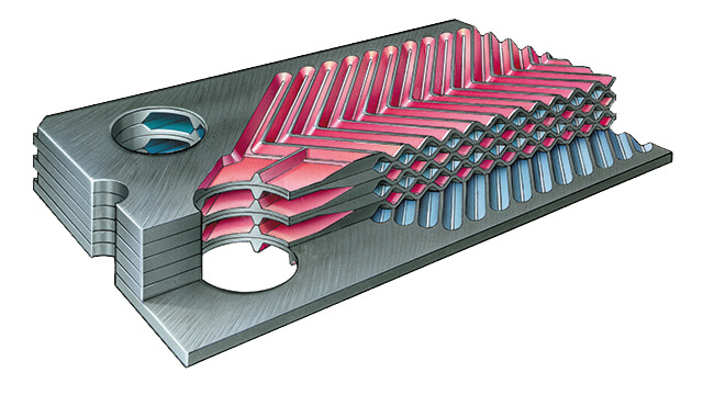 Echangeur avec plaques en graphite pour fluides corrosifs